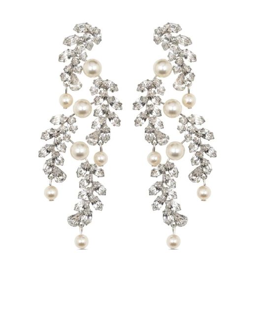 Orecchini Wisteria Con Cristalli di Jennifer Behr in White