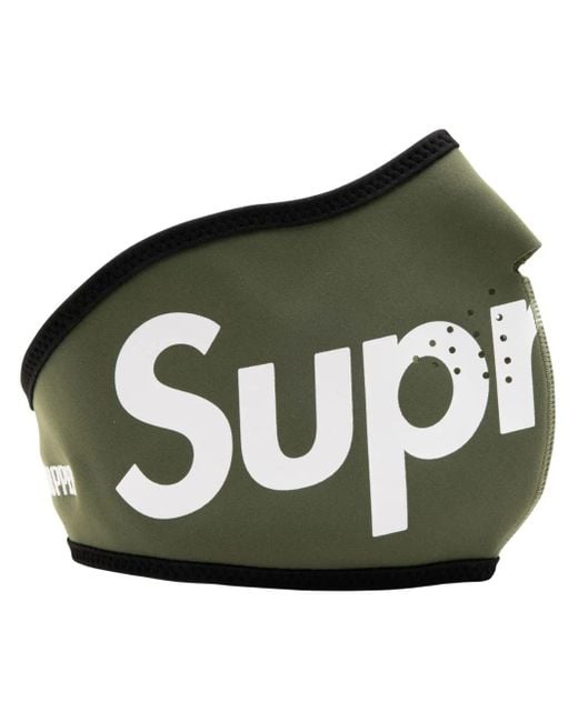 Supreme Green X Windstopper Logo-Print Face Mask
