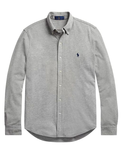 Polo Ralph Lauren Overhemd Met Geborduurd Logo in het Gray voor heren