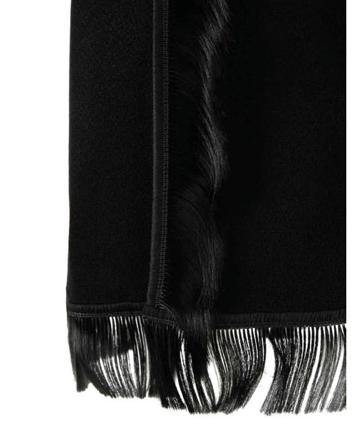 Jil Sander Midi-Rok Met Franje in het Black
