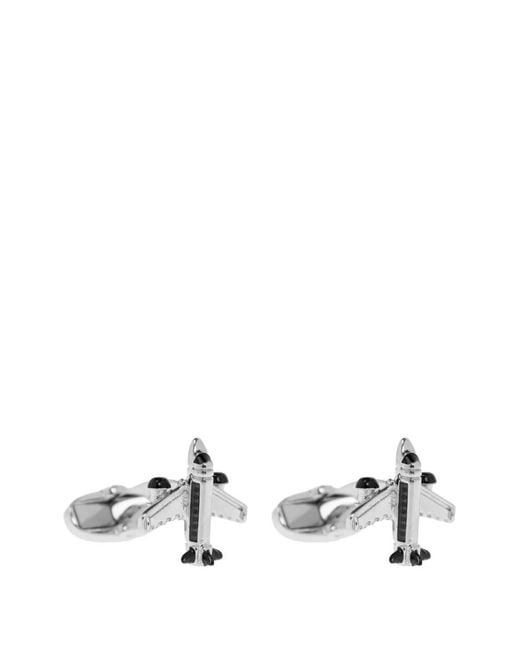Paul Smith White Aeroplane Cufflinks for men