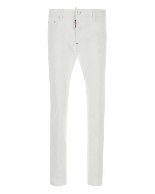 DSquared² White Stretch Denim Cool Guy Jeans for men