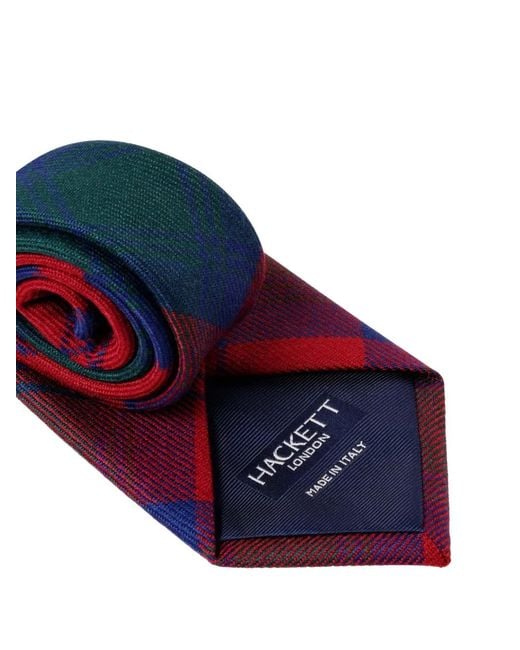 Hackett Red Tartan Wool Tie for men