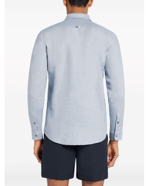 CHE Blue Linen Button-up Shirt for men