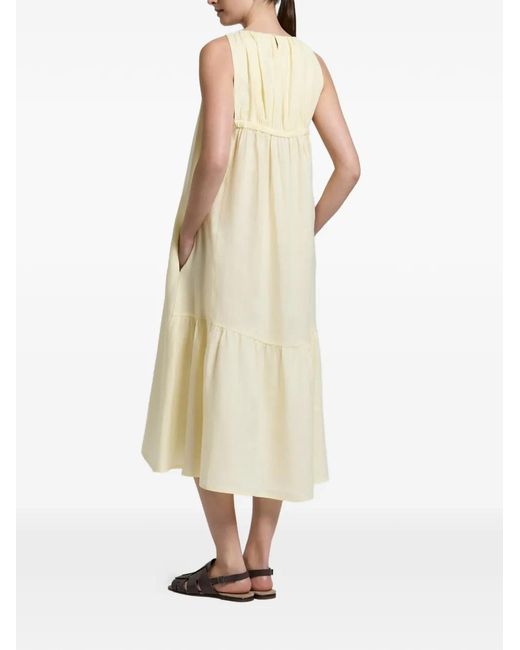 Peserico Natural Linen Sleeveless Midi Dress