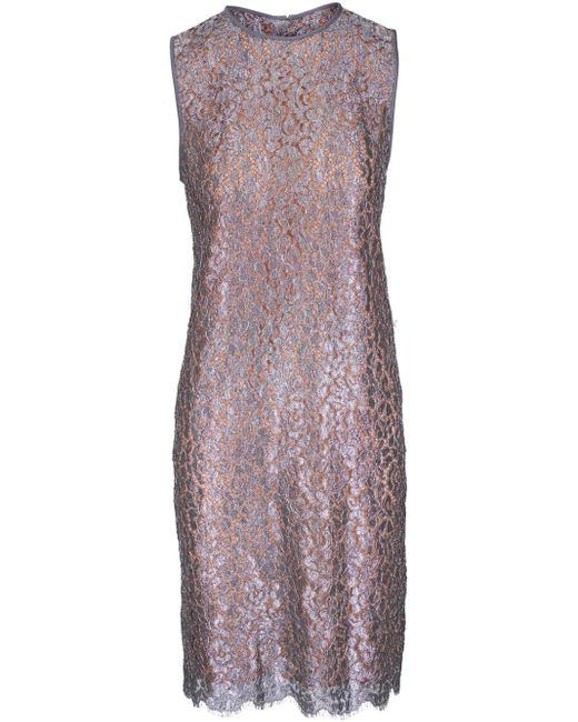 Michael Kors Purple Minikleid Aus Blumenspitze