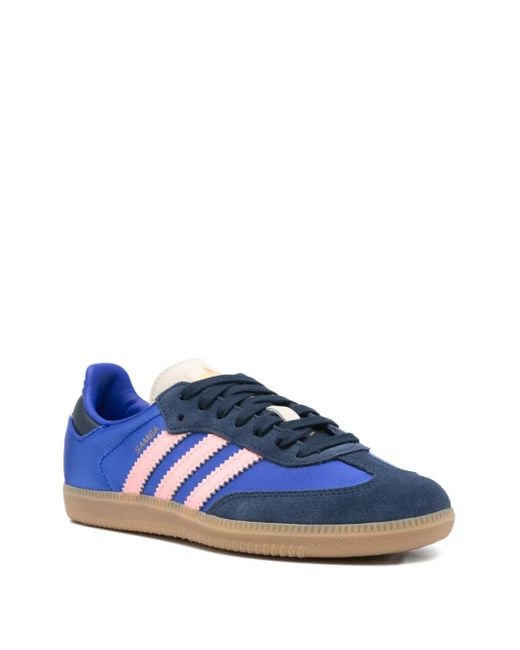 Adidas Blue Samba Og Low-Top Sneakers