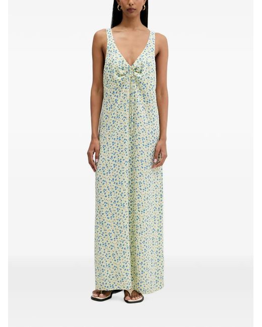 Rip Curl Green Surf Side Floral-Print Maxi Dress