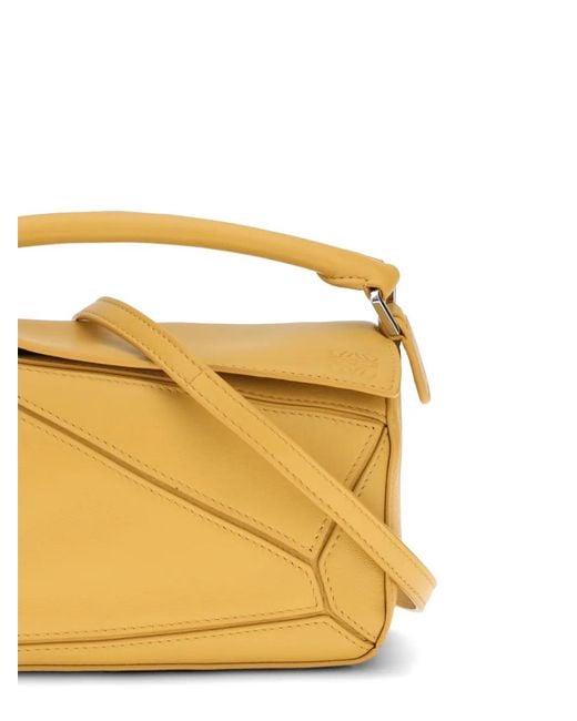 Loewe Metallic Mini Featherlight Puzzle Leather Tote Bag