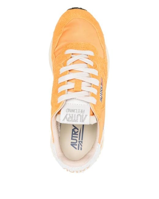 Autry Orange Reelwind Suede Sneakers