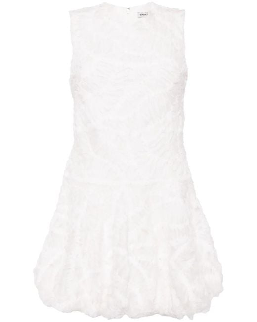 Jonathan Simkhai White Vallan Ruffle-Detail Minidress
