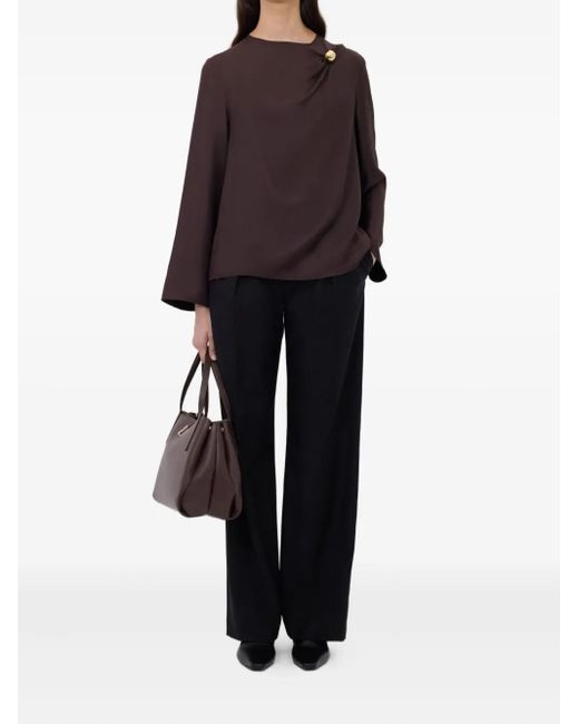 Loulou de Saison Brown Azae Draped Top