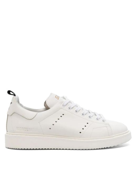 Golden Goose Deluxe Brand White Starter Leather Sneakers