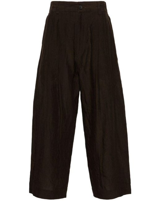 Pantaloni crop con gamba ampia di Ziggy Chen in Black da Uomo