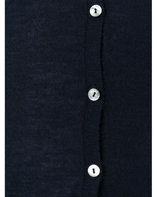 N.Peal Cashmere Blue Cashmere Button Up Cardigan