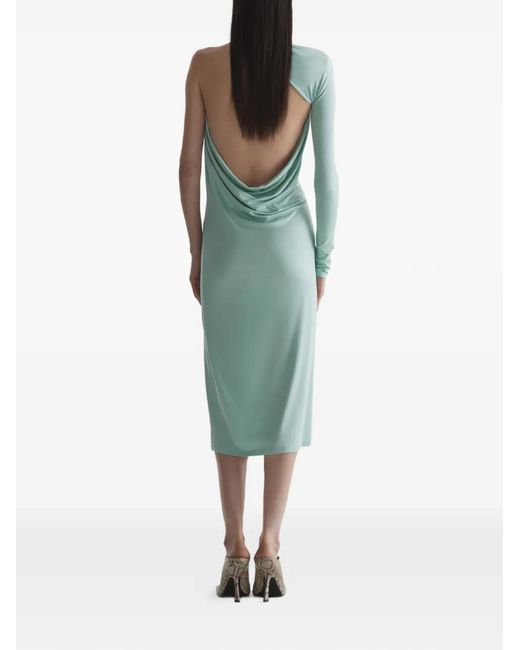 Mugler Green Draped Loop Dress