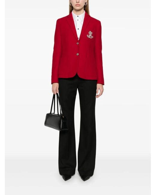 Ralph Lauren Red Logo-Patch Blazer