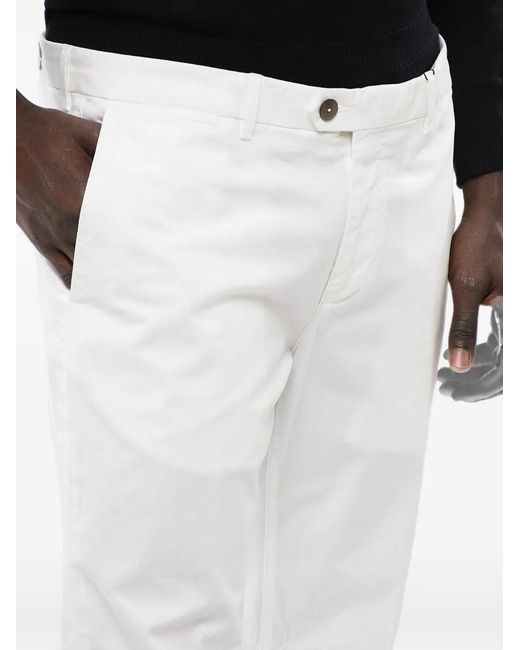 Corneliani White Belt-Loops Trousers for men