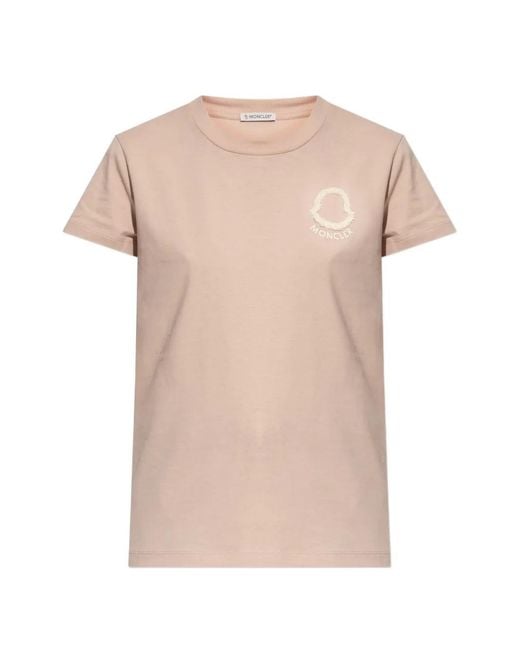 Moncler Pink Logo-Appliqué T-Shirt