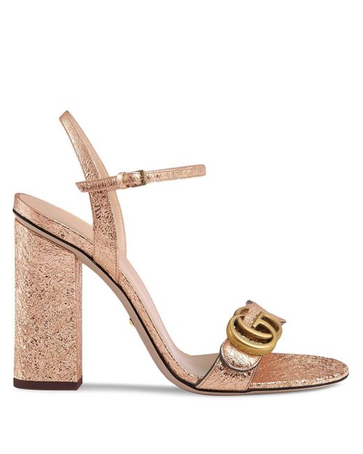 Gucci Pink Double G 105mm Sandals