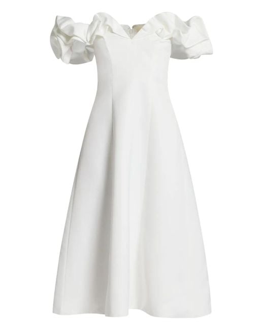 LEO LIN White Bella Midi Dress