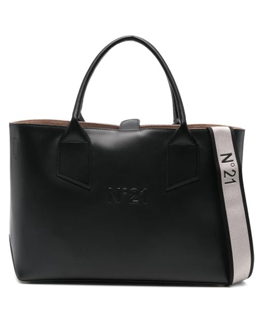 N°21 Black Logo-Embossed Tote Bag