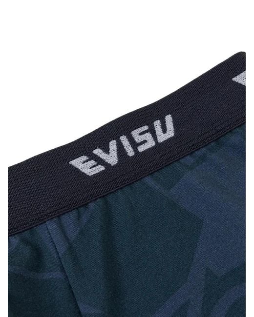 Evisu Blue Seagull Logo-Waistband Monogram-Print Boxers for men