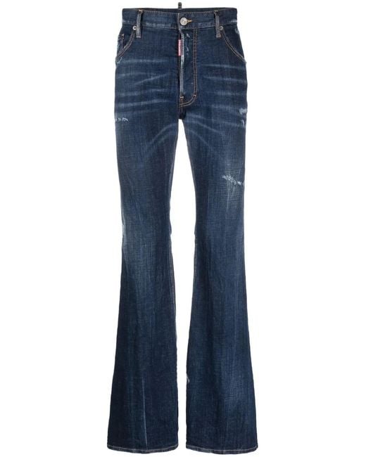 DSquared² Blue Mid-Rise Flared Jeans for men