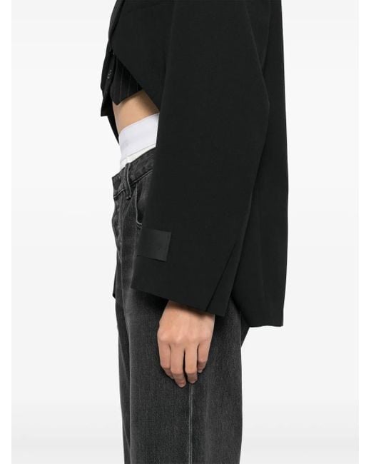 Alexander Wang Black Exaggerated Split Front Blazer