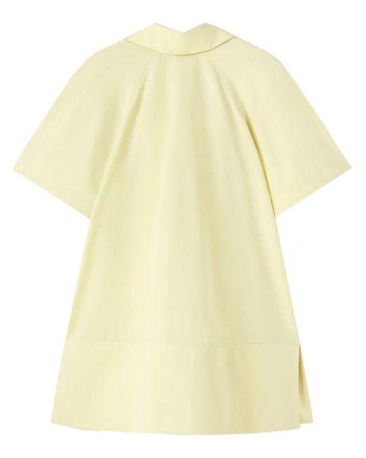 Vestido corto reversible con cuello chelsea Jil Sander de color Yellow