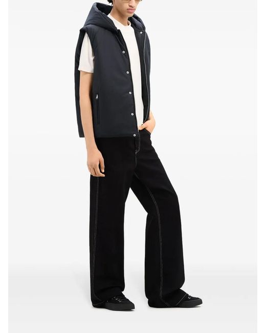 Courreges Black Logo-Patch Padded Gilet for men