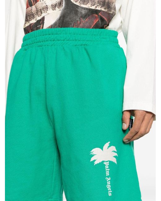 Shorts sportivi The Palm di Palm Angels in Green da Uomo