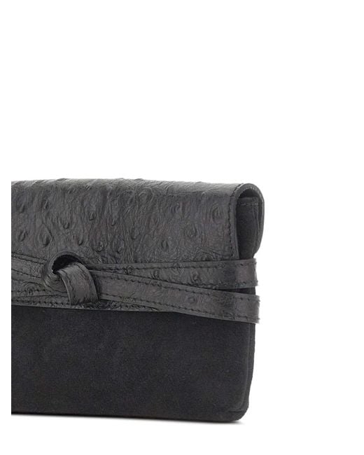 Gianni Chiarini Gray Belty Ostrich-Effect Mini Bag