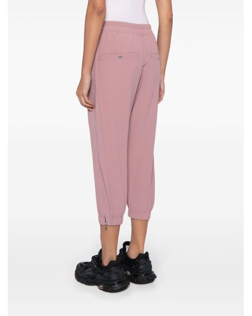 Rick Owens Red Drawstring-waist Cropped Track Pants