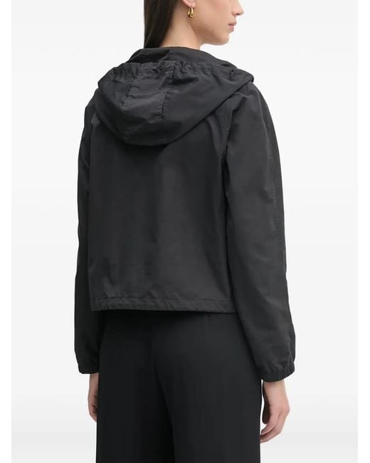 ARMANI EXCHANGE Black Logo-Patch Hooded Jacket