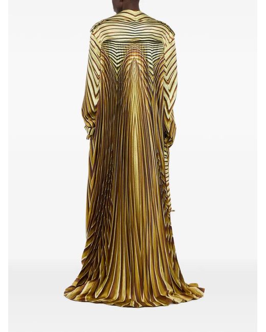 Roberto Cavalli Metallic Ray Of-Print Silk Trench Coat