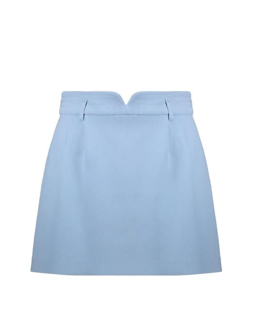 RED Valentino Blue V-Cut Belt-Loop Skort