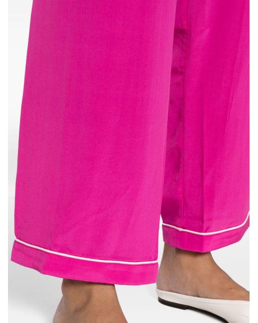 Bode Pink Shadow Jasmine Silk Pyjama Trousers