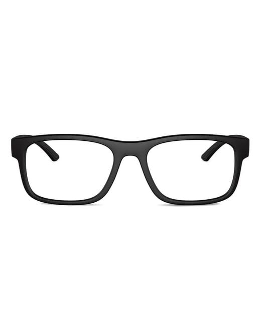 Prada Linea Rossa Brown Rectangle-Frame Glasses for men