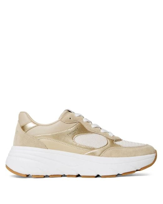Twinset White Leather Sneakers