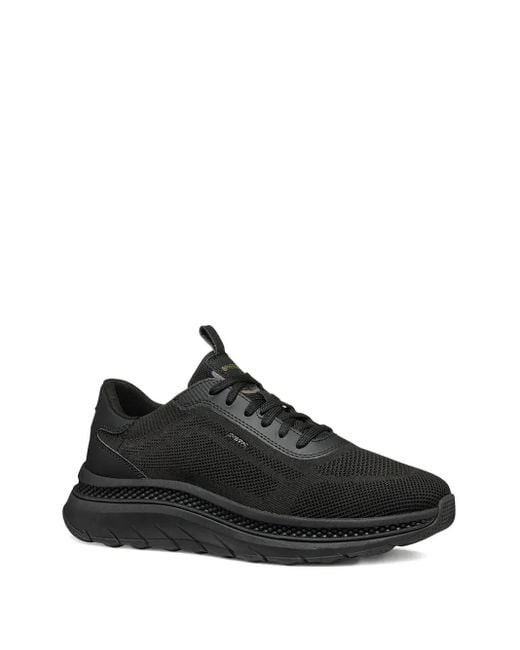 Geox Black Spherica Actif X Breathable Knit Sneakers for men