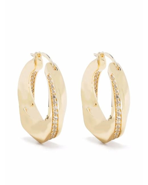 Tom Wood Natural Infinity Rock-Crystal-Plated Sterling- Hoops