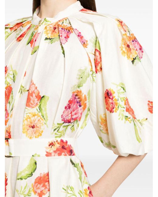 Acler Metallic Cranhurst Floral-print Midi Dress