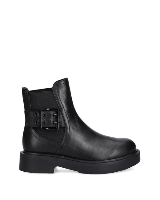 Love Moschino Black Buckle-Strap Boots