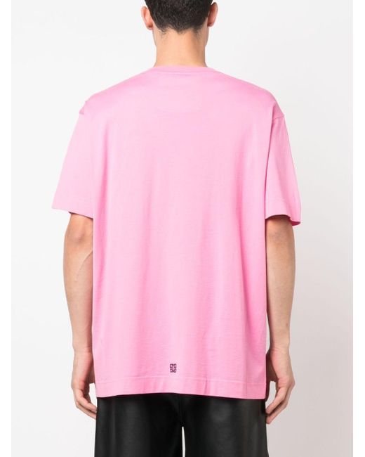 Givenchy Pink Logo-print Cotton T-shirt for men