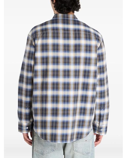 A.P.C. Blue Thomas Plaid Pocket Shirt for men