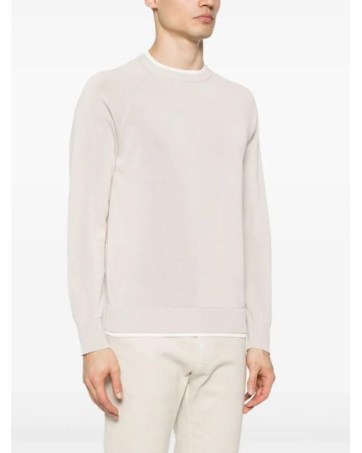 Eleventy Natural Layered Ribbed Jumper for men