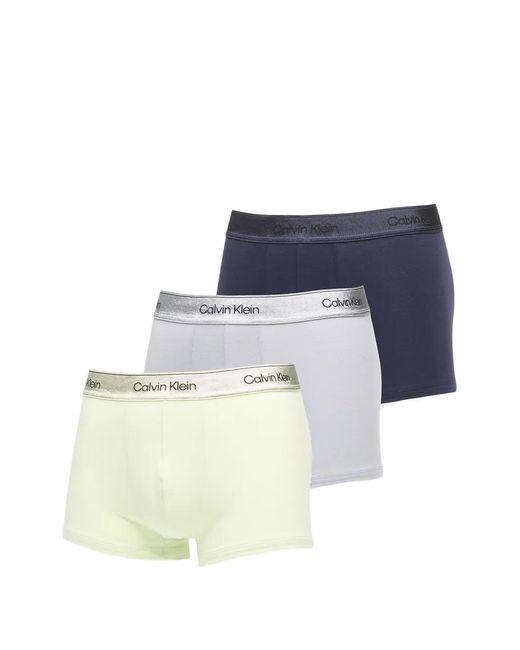 Calvin Klein Blue Logo-Waistband Boxers (Set Of Three) for men