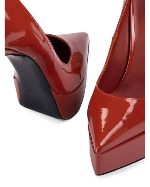 Le Silla Red Uma Patent-Finish Pumps