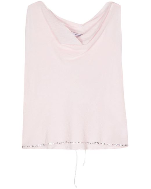 GIMAGUAS Pink Cala Sequin-embellished Cotton Top